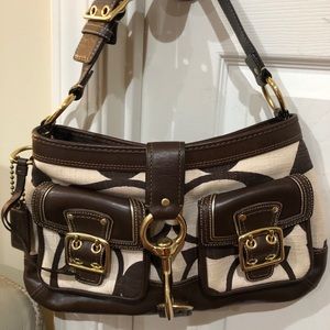 Original Coach bag (canvas and leather) w/ duster